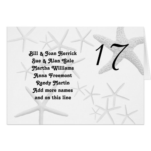Starfish Table Guest List (Vorderseite (Horizontal))