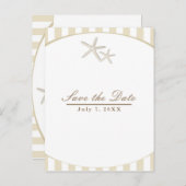 Starfish Tan Stripter Moderner Strand Save the Dat Ankündigungspostkarte (Vorne/Hinten)