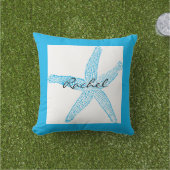 Starfish Template Beach Blue Bright Kissen (Golfball-Marker)