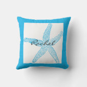 Starfish Template Beach Blue Bright Kissen (Rückseite)
