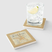 Starfish Thema im Beach House Steinuntersetzer (Seitenansicht)