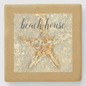 Starfish Thema im Beach House Steinuntersetzer (Vorderseite)