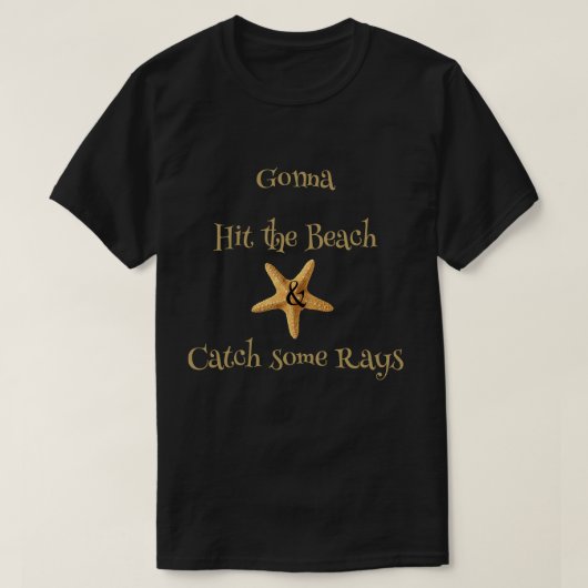 Starfish trifft den Strand und fischen Rays T- T-Shirt (Design vorne)