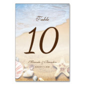 Starfish Tropical Beach Wedding Tischnummer (Rückseite)