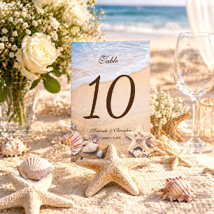 Starfish Tropical Beach Wedding Tischnummer