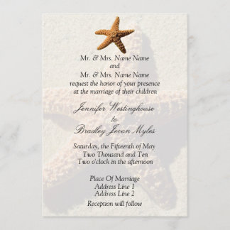 Starfish Tropical Wedding Beach Einladung