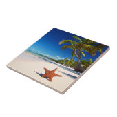 Starfish-tropische Sandy-Strand-Palme-Insel Fliese (Seite)