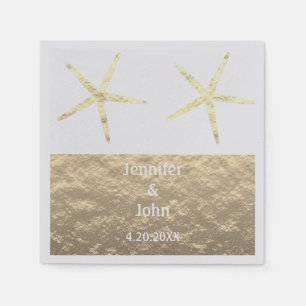Starfish Tropisches Gold Silver White Custom Weddi Serviette