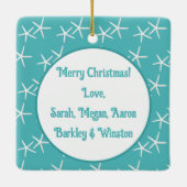 Starfish Turquoise Family Foto Collage gestorben Keramikornament (Rückseite)