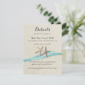 Starfish und Aqua Ribbon Empfang Card RSVP Karte (Stehend Vorderseite)