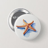 Starfish und Blaue Silhouette Button (Vorne & Hinten)
