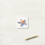 Starfish und Blaue Silhouette Post-it Klebezettel (Auf Schreibtisch)