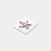 Starfish und Blaue Silhouette Post-it Klebezettel (angewinkelt)