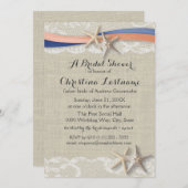 Starfish und Blauer Korallenriff (Ribbon Blue Cora Einladung (Vorne/Hinten)