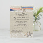 Starfish und Blauer Korallenriff (Ribbon Blue Cora Einladung (Stehend Vorderseite)