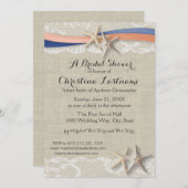 Starfish und Blauer Korallenriff (Ribbon Blue Cora Einladung (Vorne/Hinten)