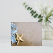 Starfish und blaues Band Postkarte (Stehend Vorderseite)