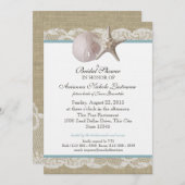 Starfish und Brautparty der Weißen Spitzen Einladung (Vorne/Hinten)