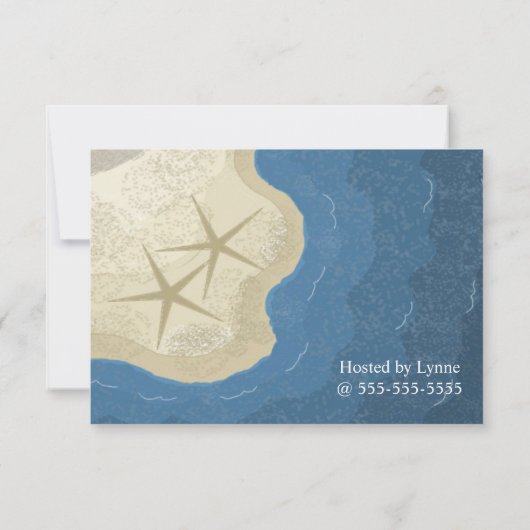 Starfish und Brautparty im Ozean Einladung (Rückseite)