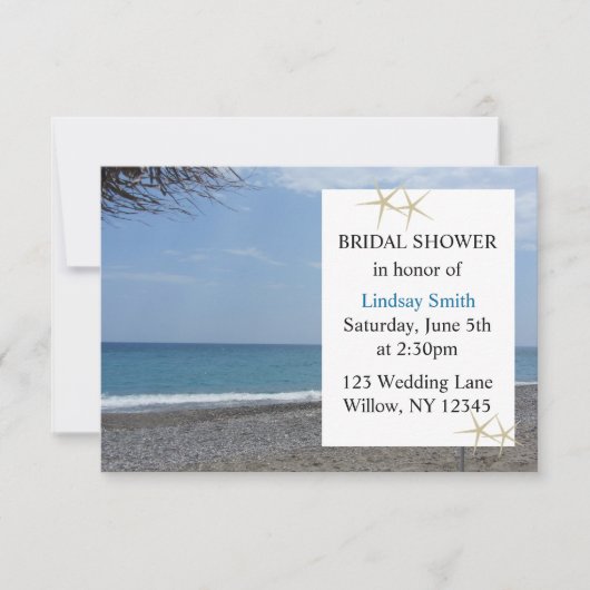 Starfish und Brautparty im Ozean Einladung (Vorderseite)