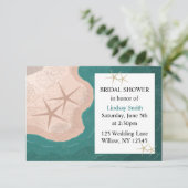 Starfish und Brautparty im Ozean Einladung (Stehend Vorderseite)