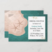 Starfish und Brautparty im Ozean Einladung (Vorne/Hinten)