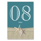 Starfish und Burlap-Tischnummer Tischnummer (Rückseite)