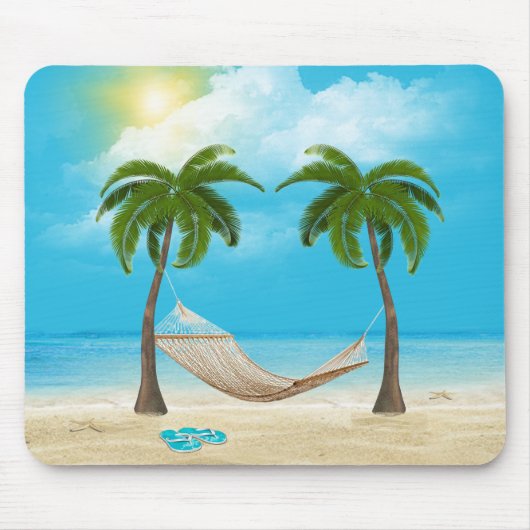 Starfish und Hammock am Tropical Beach Mousepad (Vorne)