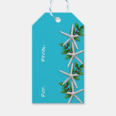 Starfish und Holly Aqua Blue Weihnachten Geschenkanhänger (Vorderseite)