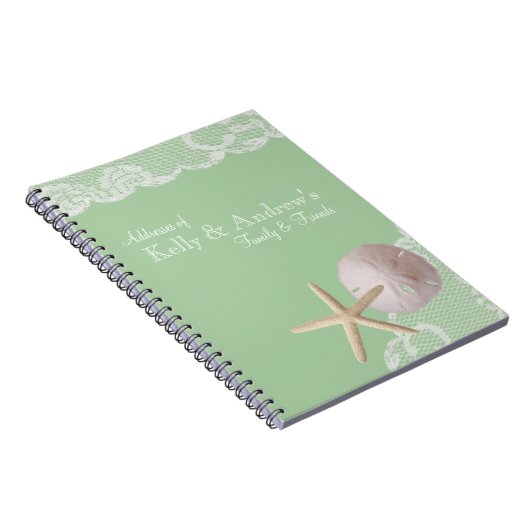 Starfish und Lace Beach Green Notizblock (Rechte Seite)