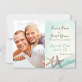 Starfish und Lace Beach Starfish Save the Date Magneteinladung (Vorderseite)