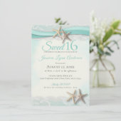 Starfish und Lace Sweet 16 Einladung (Stehend Vorderseite)