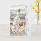 Starfish und Mitteilung in einem Karte (Gelbe Blume)