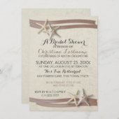 Starfish und Mocha Ribbon Brautparty Einladung (Vorne/Hinten)