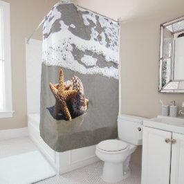 Starfish und Muschel Duschvorhang