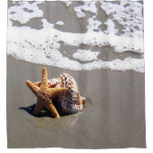 Starfish und Muschel Duschvorhang (Vorderseite)