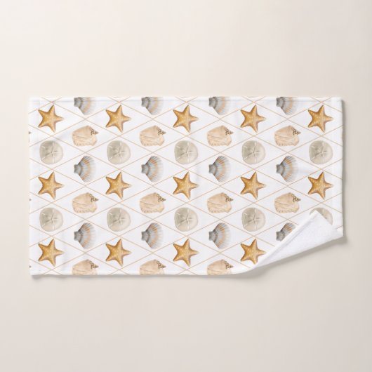 Starfish und Muscheln an der Küste Badhandtuch Set (Handtuch)