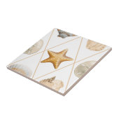 Starfish und Muscheln an der Küste Fliese (Seite)