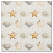 Starfish und Muscheln an der Küste Stoff (Muster)