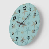 Starfish und Muscheln Große Wanduhr (Winkel)