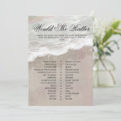 Starfish und Muscheln Tropical Beach Brautparty Einladung (Stehend Vorderseite)