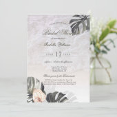 Starfish und Muscheln Tropical Beach Brautparty Einladung (Stehend Vorderseite)