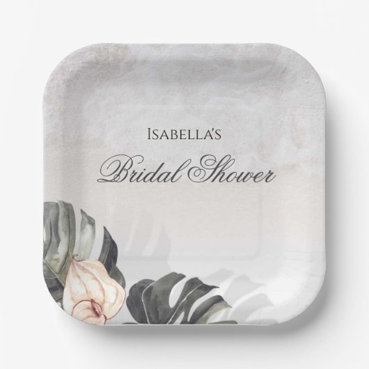 Starfish und Muscheln Tropical Beach Brautparty Pappteller (Vorderseite)