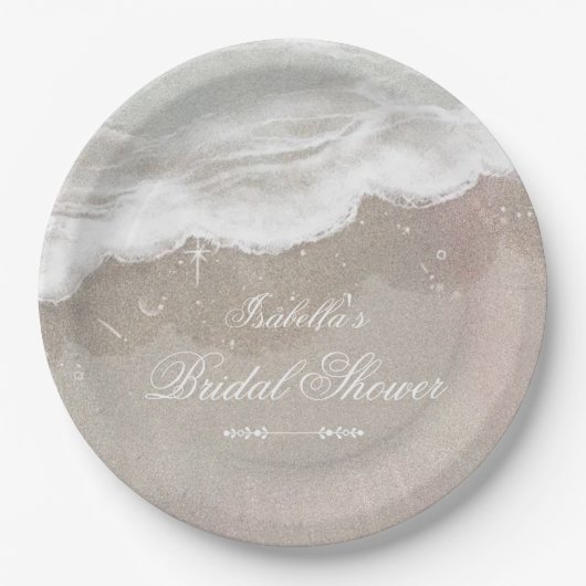 Starfish und Muscheln Tropical Beach Brautparty Pappteller (Vorderseite)