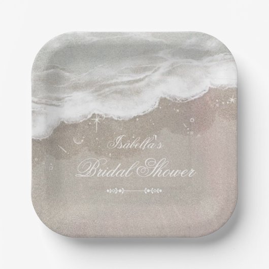 Starfish und Muscheln Tropical Beach Brautparty Pappteller (Vorderseite)