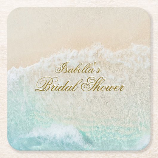 Starfish und Muscheln Tropical Beach Brautparty Rechteckiger Pappuntersetzer (Vorderseite)