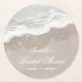 Starfish und Muscheln Tropical Beach Brautparty Runder Pappuntersetzer