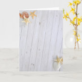 Starfish und Muscheln Wasserurlaub Karte (Gelbe Blume)