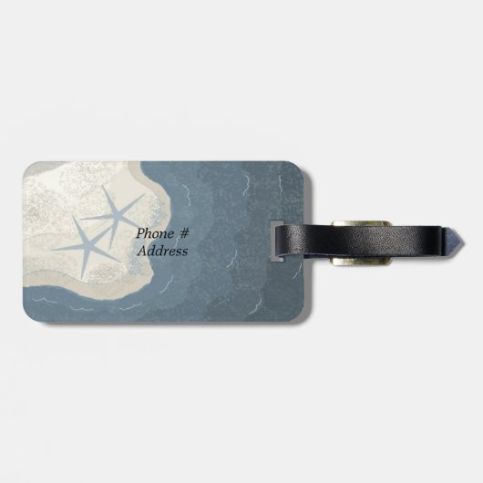 Starfish und Ozean Gepäckanhänger (Rückseite horizontal)