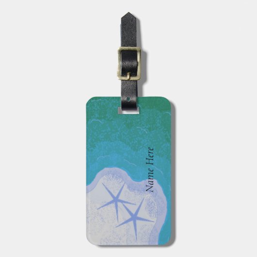 Starfish und Ozean Gepäckanhänger (Vorderseite vertikal)